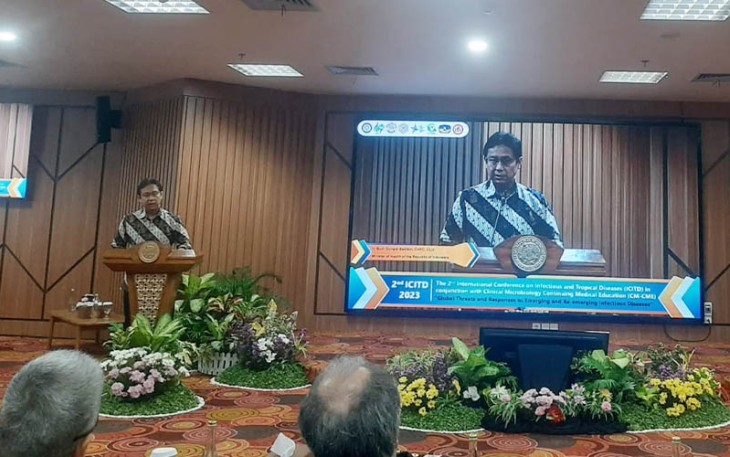 Menteri Kesehatan (Menkes) Budi Gunadi Sadikin saat bertindak sebagai Keynote Speaker.