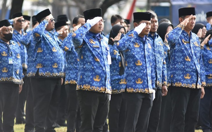Upacara HUT Korpri ke-52, di Alun-Alun Karanganyar pada Rabu (29/11/2023) pagi.