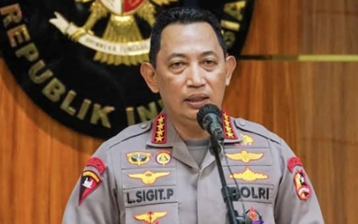 Kapolri Jenderal Listyo Sigit Prabowo dalam Rilis Akhir Tahun Polri di Mabes Polri, Rabu (27/12/23).