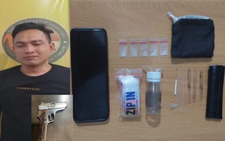 Tersangka dan barang bukti saat diamankan