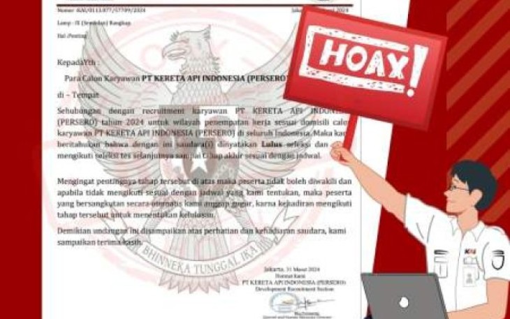 Ilustrasi hoax Rekrutment KAI