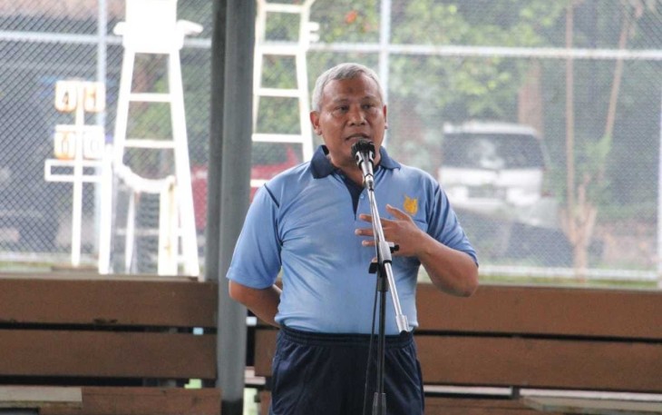  Kabintalid Koops Udara I Letkol Sus Sakdun, S.Ag., M.Pd.I., saat memberikan ceramah Bintal Fungsi Komando (BFK) kepada seluruh personel Makoops Udara I setelah pelaksanaan Apel Pagi.