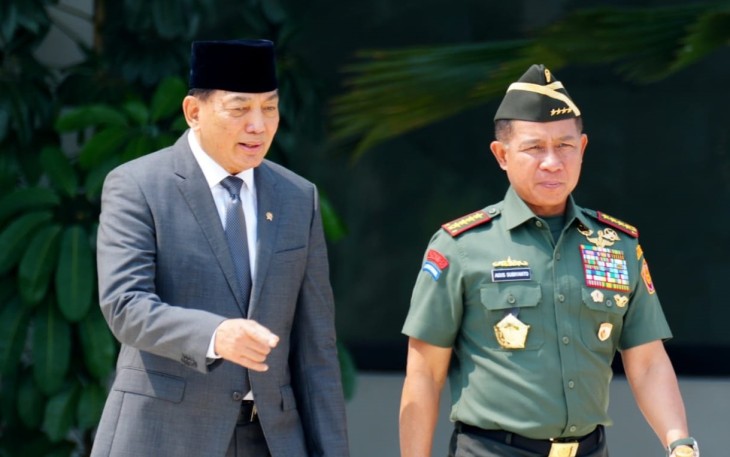 Panglima TNI Terima Kunjungan Menteri Pertahanan RI di Mabes TNI