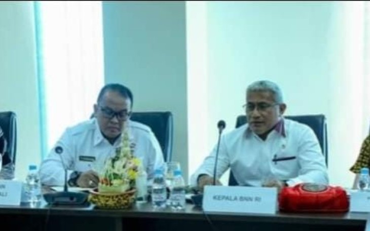 Kepala BNN RI, Marthinus Hukom, S.I.K., M.Si., dalam kunjungan kerjanya ke BNN Provinsi Bali, pada Jumat (16/2).