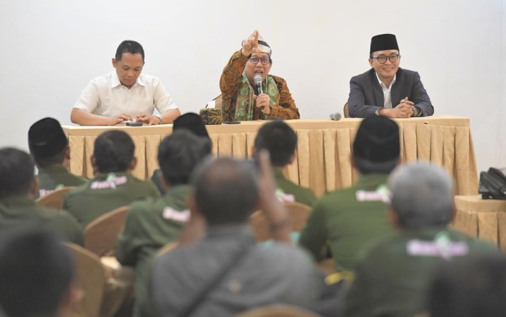 Mendes PDTT Abdul Halim Iskandar saat berdiskusi dengan Para Pendamping Desa se-Kabupaten Pamekasan, Sabtu (20/1/2024) kemarin.
