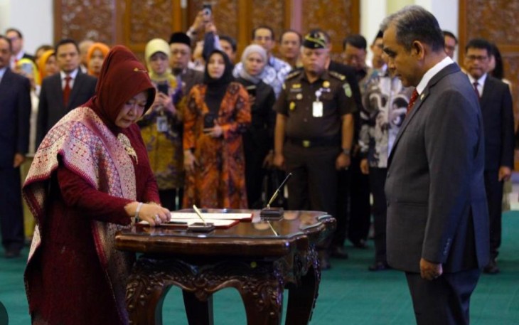 Prosesi pelantikan Siti Fauziah sebagai Sekretaris Jenderal Majelis Permusyawaratan Rakyat Republik Indonesia (MPR RI) berdasarkan Ketetapan Presiden Nomor 174 Tahun 2024. 