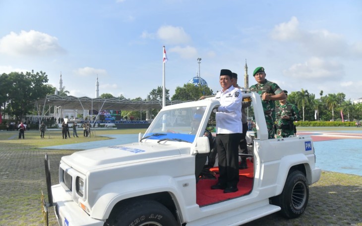 Gubernur Ansar dan Kapolda Kepri Dampingi Pangdam I/BB Pimpin Apel Gelar Pasukan Pengamanan Nataru