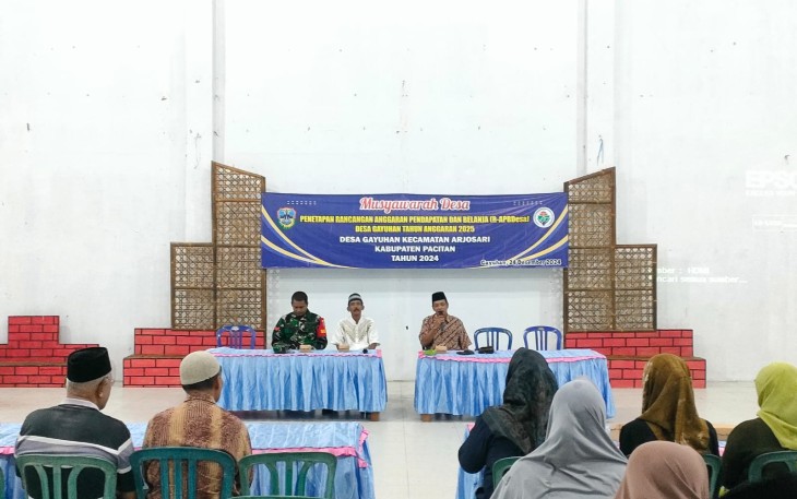Babinsa Koramil 0801/03 Arjosari Koptu Tri H menghadiri Rapat Musyawarah Desa (Musdes) 