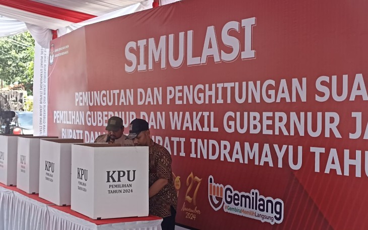 KPU Indramayu Gelar Simulasi Pemungutan dan Penghitungan Suara untuk Pilkada 2024