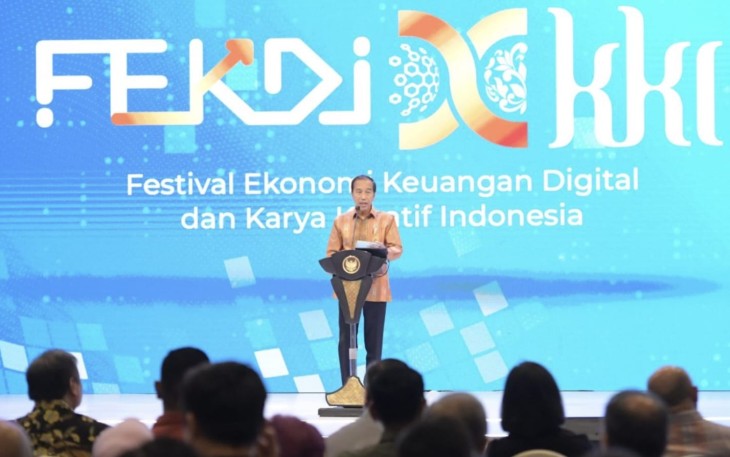 Presiden Joko Widodo secara resmi membuka Festival Ekonomi Keuangan Digital Indonesia dan Karya Kreatif Indonesia (FEKDI x KKI) 2024 dan meluncurkan Blueprint Sistem Pembayaran Indonesia (BSPI) 2025-2030. Acara tersebut digelar di Hall B, Jakarta Convention Center (JCC), Jakarta Pusat, Kamis (01/08/2024)