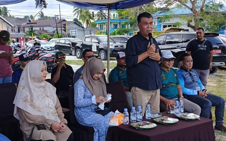 Bupati Natuna saat Buka Turnamen Fotbaal Fourfeou Bank Riau Kepri Syariah , Munggu (18/02/2024) Pukul 13.00 WIB