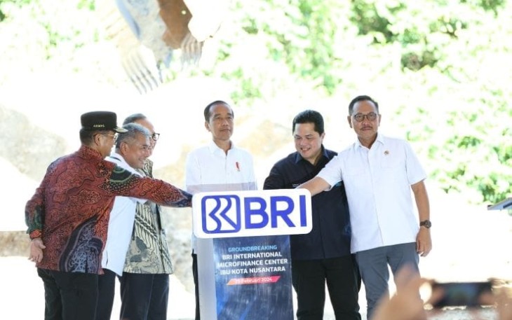 Presiden Joko Widodo Groundbreaking BRI International Microfinance Center di IKN, Kamis (29/02/2024). 