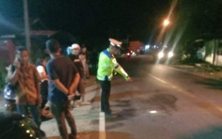Personil Polsek Batang Toru saat olah TKP