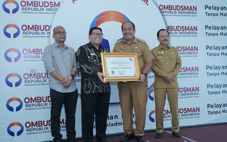 Pemerintah Kabupaten Asahan Raih Predikat Tinggi Kepatuhan Pelayanan Publik Dari Ombudsman