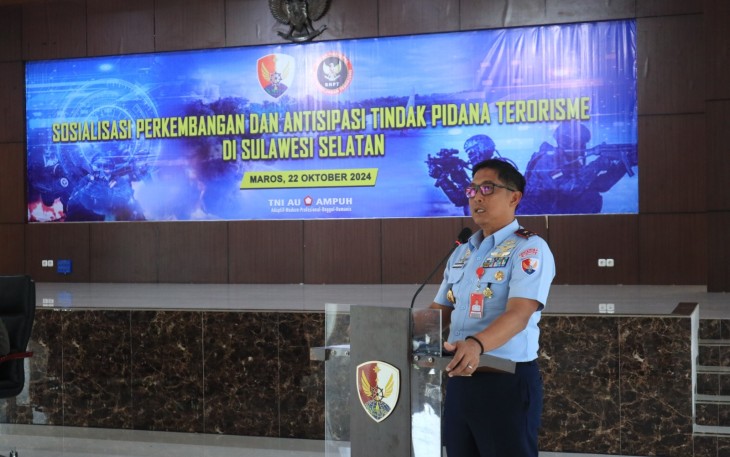 Lanud Sultan Hasanuddin Bersama BNPT Gelar Sosialisasi Perkembangan dan Antisipasi Tindak Pidana Terorisme