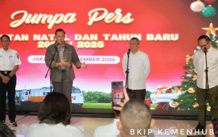 Menko AHY dan Menhub Dudy Purwagandhi saat konferensi pers di Jakarta 