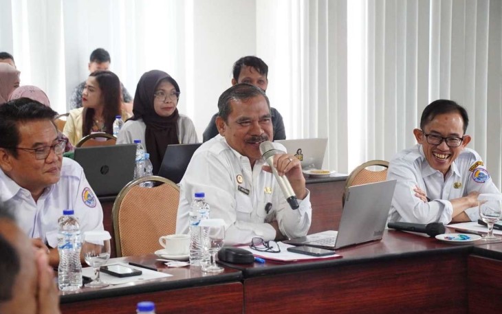 Plh Sekretaris BNPP, Robert Simbolon dalam rapat koordinasi pengelolaan publikasi kawasan perbatasan negara di Bogor (28/2/2024).