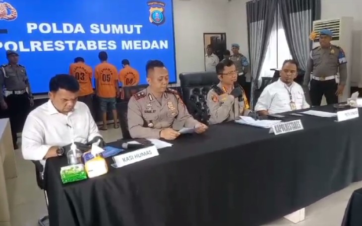 Polisi ringkus pengedar dan pengguna narkoba di Jalan Kejaksaan Medan, Selasa (23/1/2024).