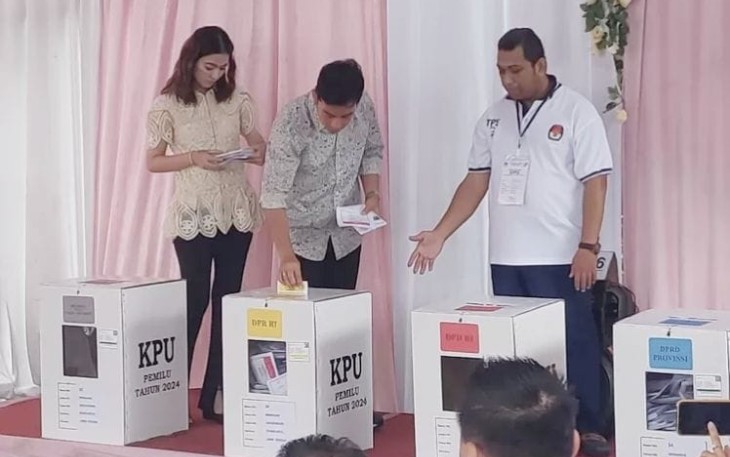 Prabowo Subianto-Gibran Rakabuming Raka, unggul di Tempat Pemungutan Suara (TPS) 34 Manahan Solo, Jawa Tengah.