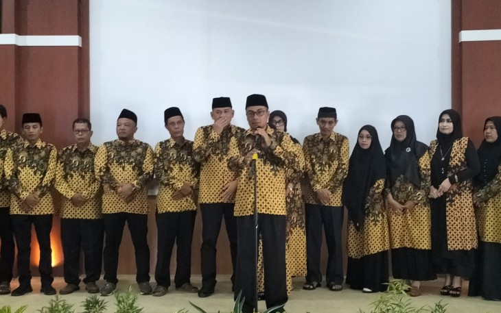 Acara Halal Bihalal sekaligus persiapan pemberangkatan calon jamaah umroh karyawan PUDAM Tirta Lawu Karanganyar, Sabtu (13/4/2024).