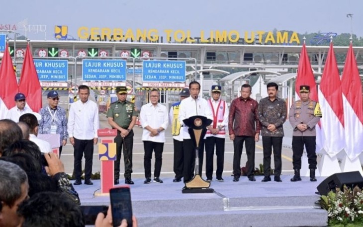 Presiden Joko Widodo saat Resmikan Jalan Tol Pamulang-Cinere-Raya Bogor