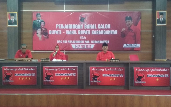 DPC PDIP Karanganyar mulai membuka pendaftaran dan penjaringan Bakal Calon Bupati dan Wakil Bupati Karanganyar, Kamis (2/5/2024)