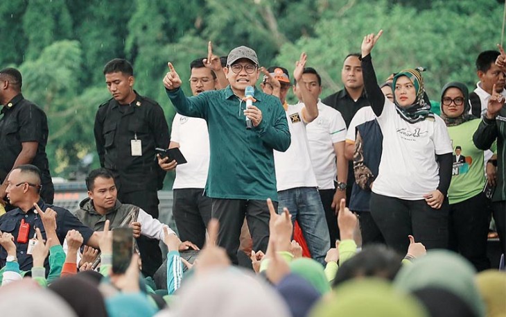 Gus Imin saat menghadiri Pendidikan Kader Penggerak Bangsa (PKPB) di Kab. Lampung Tengah, Lampung, Selasa (9/1/2024).