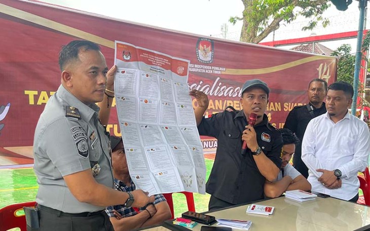 KPU Aceh Timur saat Sosialisasi Tatacara Pemberian Suara pada Pemilu Tahun 2024 kepada Warga Binaan di Lapas Idi