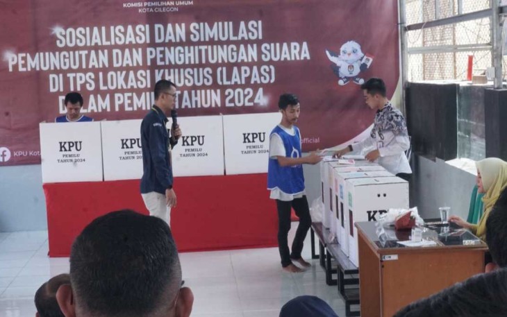 Sosialisasi dan Simulasi Pemilu WBP Lapas Cilegon, Jum'at (2/2)