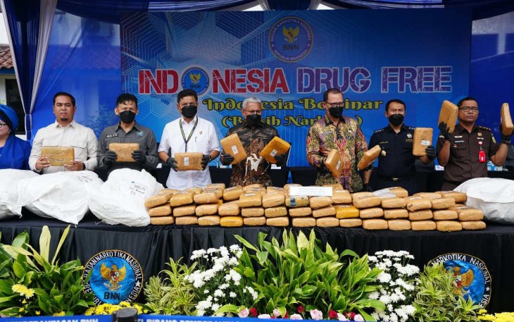 Pemusnahan ganja 200 Kg 