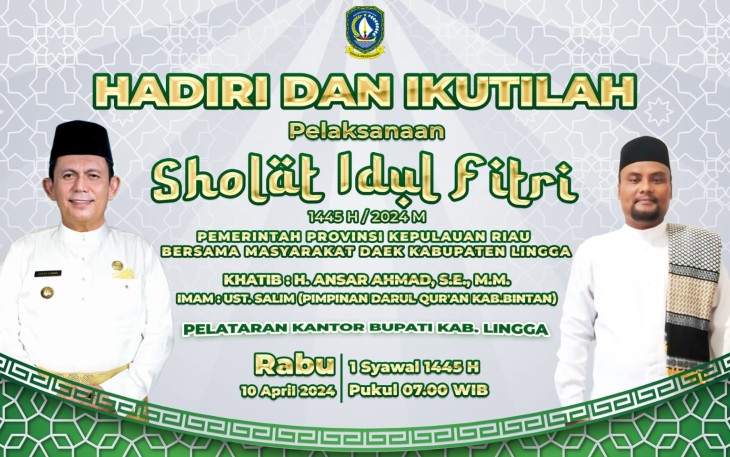 Gubernur Kepri Jadi Khatib Salat Idul Fitri dan Silaturahmi di Lingga 