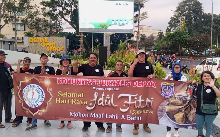 Komunitas Jurnalis Depok (KJD) di area Depok Open Space, Senin (8/4)