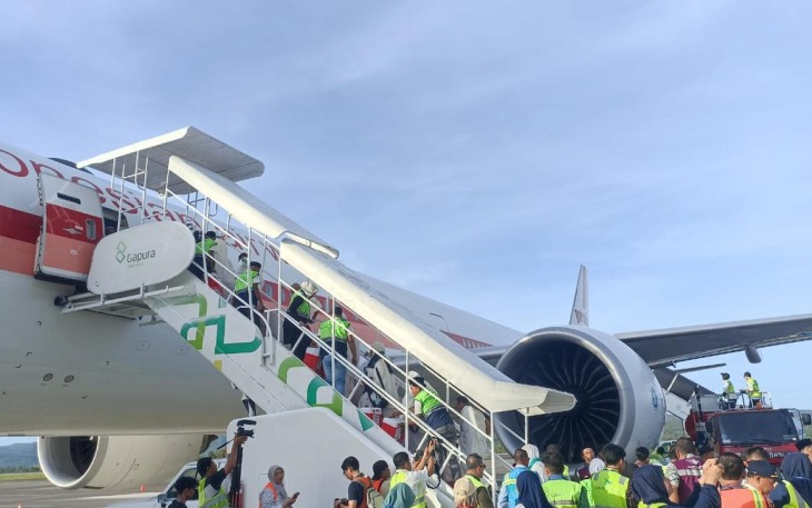 Ilustrasi penerbangan haji maskapai Garuda Indonesia 