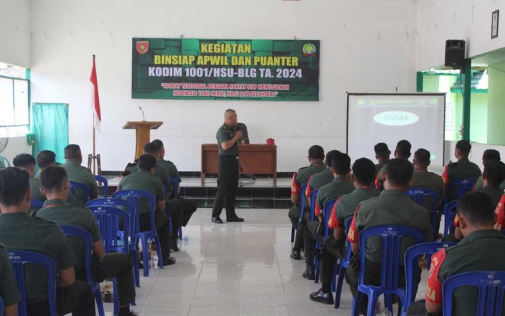 Binsiap Apwil dan Puanter Kodim 1001/HSU-BLG 