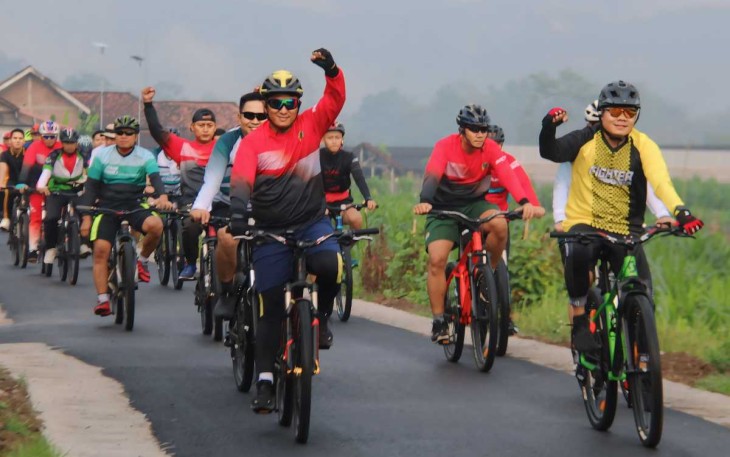 Gowes bersama TNI Polri di Kabupaten Trenggalek 