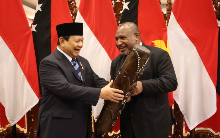 Menhan Prabowo Terima Kunjungan PM Papua Nugini
