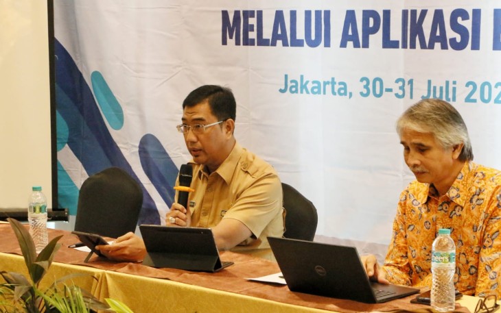 Zamzani B Tjenreng saat memaparkan aplikasi e-SPM