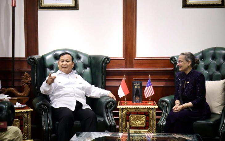 Menhan Prabowo saat Terima Kunjungan Dubes AS di Kemhan 