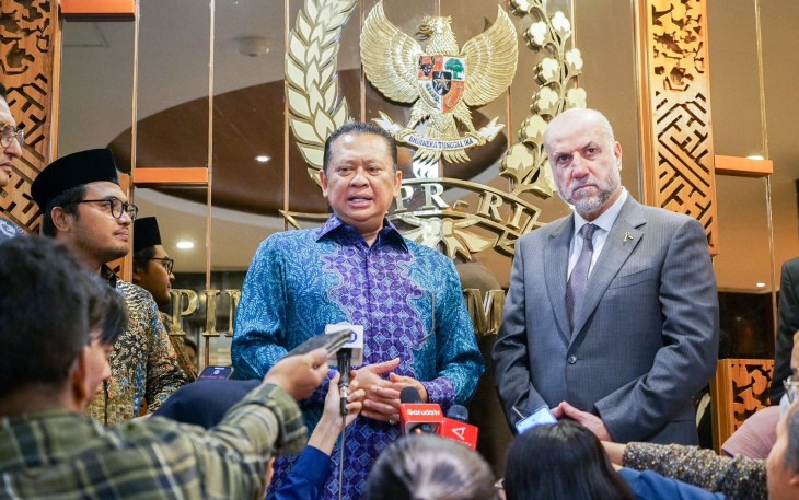 Bamsoet usai menerima H.E. Dr. Mahmoud Sudqi Abdurrahman al-Habbash, di Jakarta, Jumat (9/8/24).
