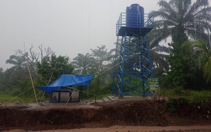 Menara Pompa Hidram yang Dibangun Satgas TMMD Dinyatakan Selesai.