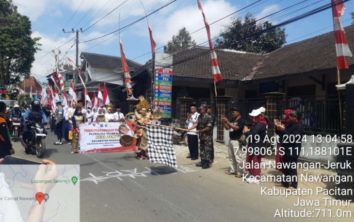 Pawai kemerdekaan di wilayah Kodim Pacitan 