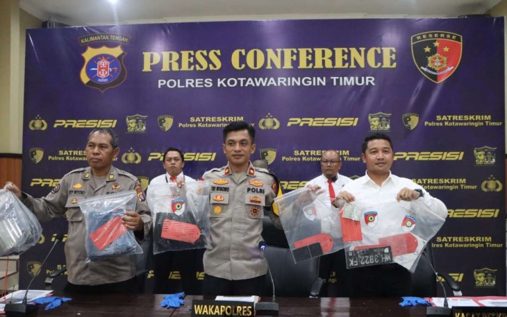 Konferensi pers Polres Kotim terkait kasus jambret