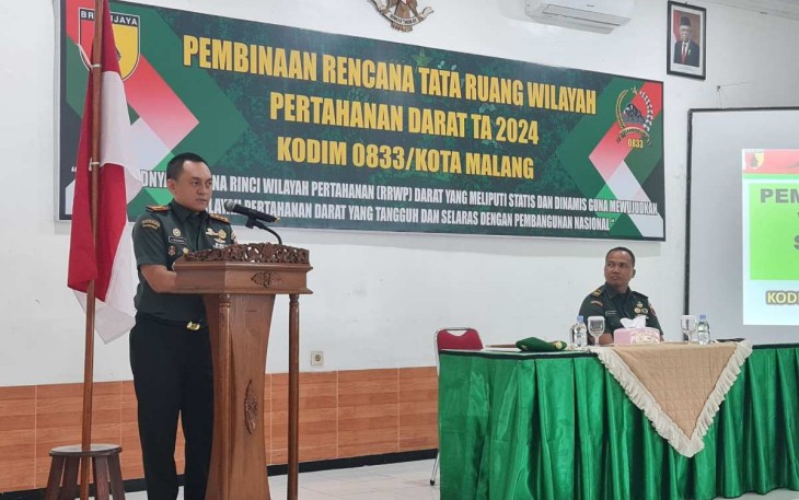 Dandim 0833/Kota Malang Letkol Arm Aris Gunawan saat memberikan sambutan 