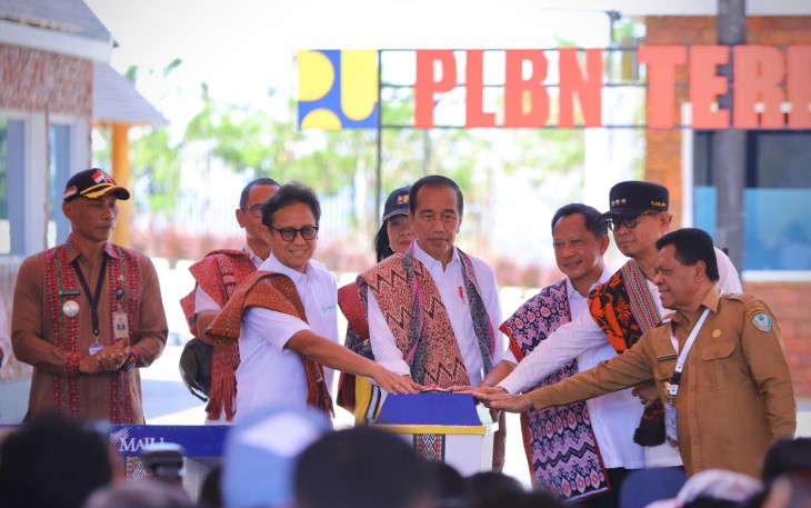 Presiden Joko Widodo saat peresmian 7 PLBN terpadu di NTT