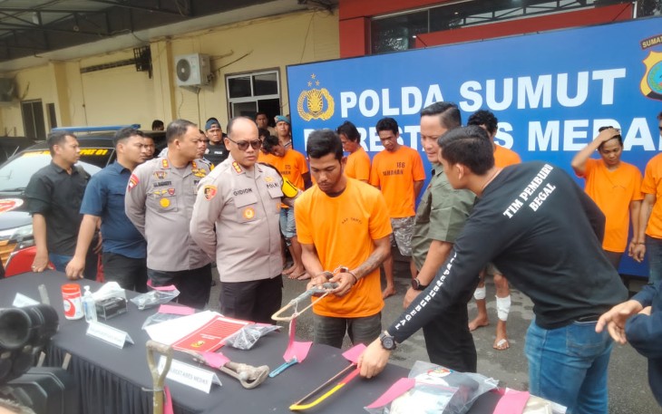Petugas URC Anti Begal Polrestabes Medan Ungkap Kasus Kejahatan Jalanan.