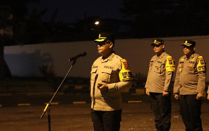 Kegitan Rutin Apel Malam dan Patroli Polrestabes Medan.