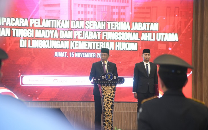 Menkumham Lantik Pimpinan Eselon I Baru.