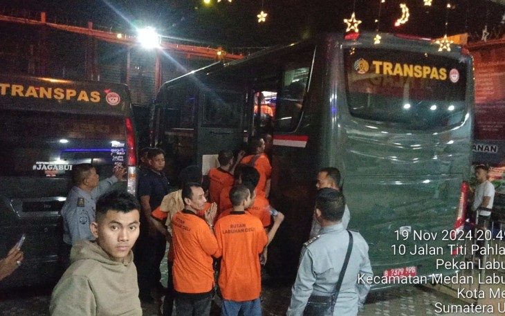 Rutan Labuhan Deli Lakukan Upaya Pemindahan 50 WBP ke Lapas Kelas IIA Langkat.