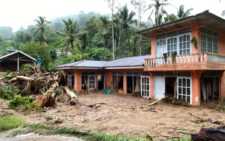Rumah warga terdampak banjir bandang yang melanda Kabupaten Limapuluh Kota pada Sabtu (23/11)