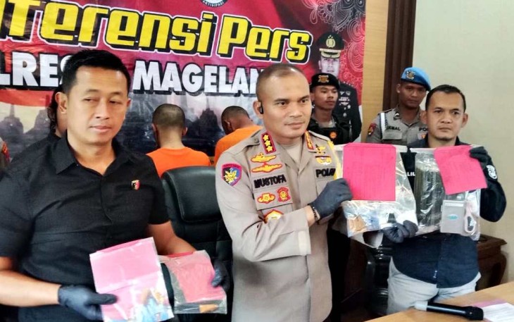 Kapolresta Magelang Kombes Pol Mustofa saat konferensi pers, Kamis (5/12)